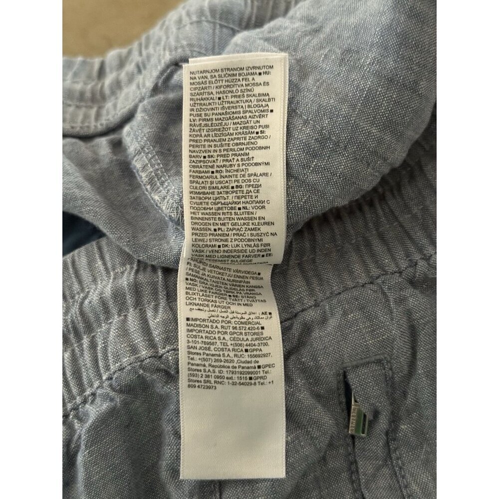 Athleta Cabo Joggers Women’s 4P Chambray Blue Pull-On Pants 100% Linen - Picture 8 of 13